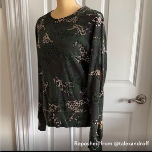 Zadig & Voltaire Upper AO Camou Cheetah Camo Crew Sweatshirt Women's